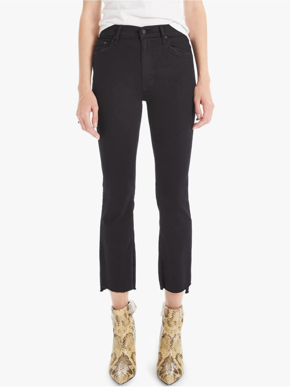 Mother womens jeans the insider crop step fray in not guilty size 26 high rise